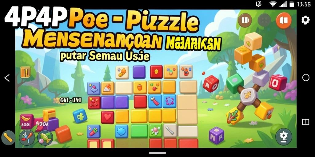 Screenshot gameplay 4P4P menampilkan tantangan puzzle yang seru.
