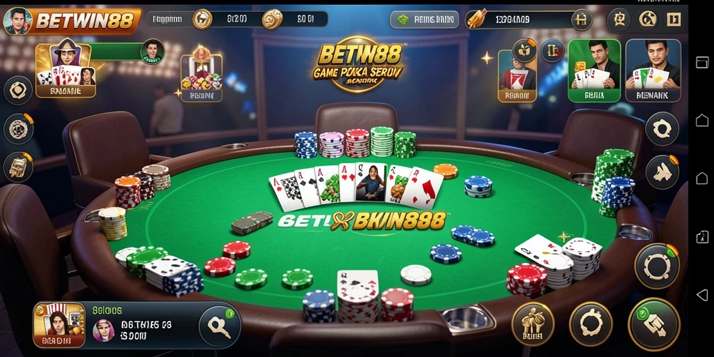 Tampilan menarik dari gameplay Poker di BETWIN88.