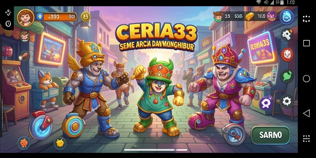 Tangkapan layar CERIA33 menampilkan aksi seru dalam gameplay arcade yang menghibur.