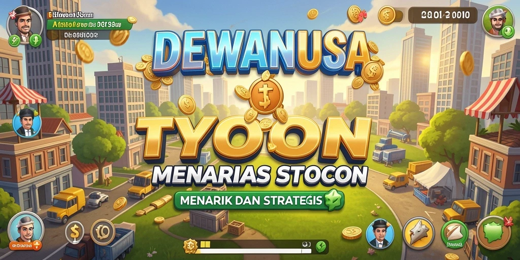 Screenshot gameplay DEWANUSA dengan elemen Tycoon yang menarik.