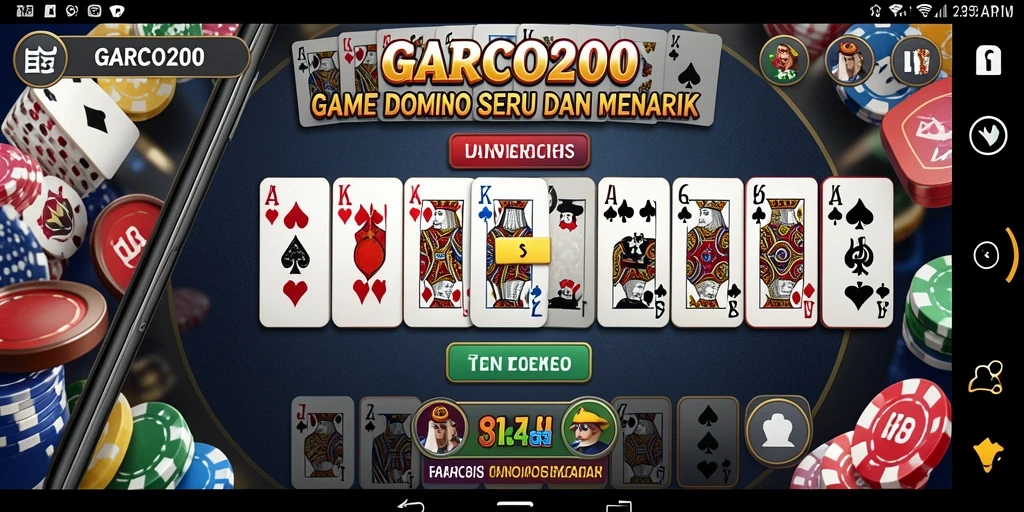 Tampilan gameplay seru dari GARCO200 dengan domino cantik.