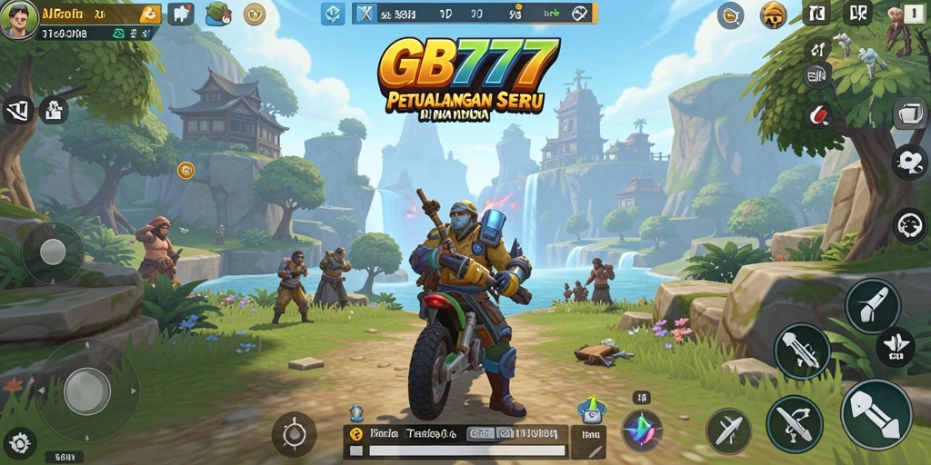 Screenshot gameplay GB777 menampilkan eksplorasi dunia luas dan interaksi karakter.