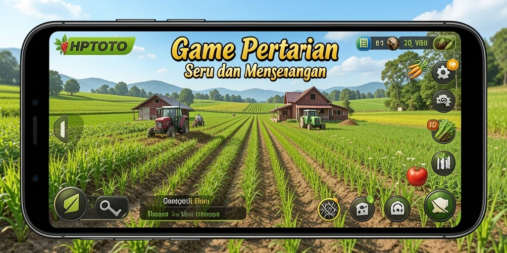Tangkapan layar gameplay HPTOTO menampilkan aktivitas bertani yang seru.