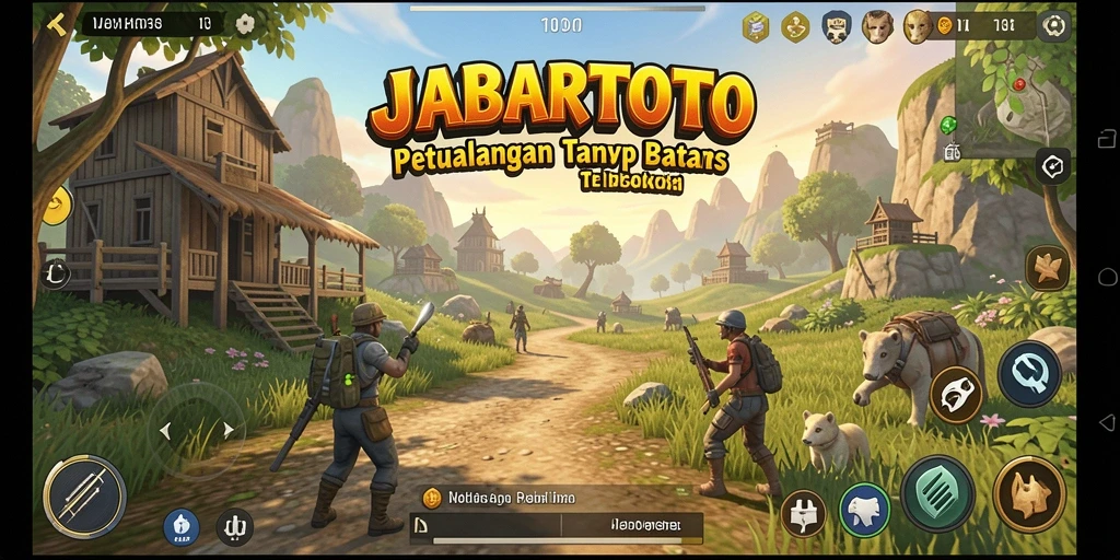 Gameplay JABARTOTO menampilkan petualangan seru di dunia terbuka.