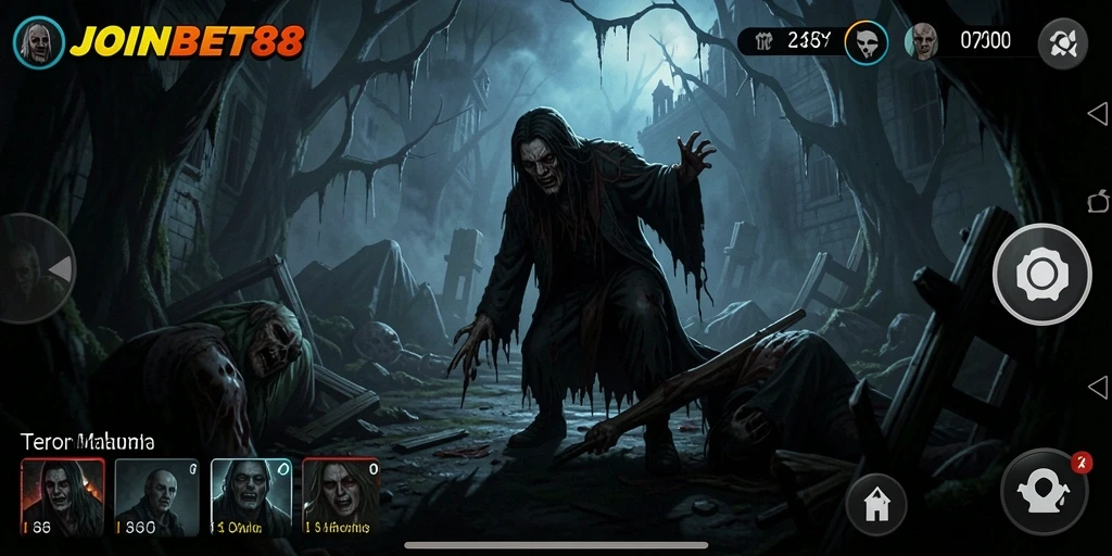 Gameplay mencekam dari JOINBET88 di dunia Horror yang gelap.