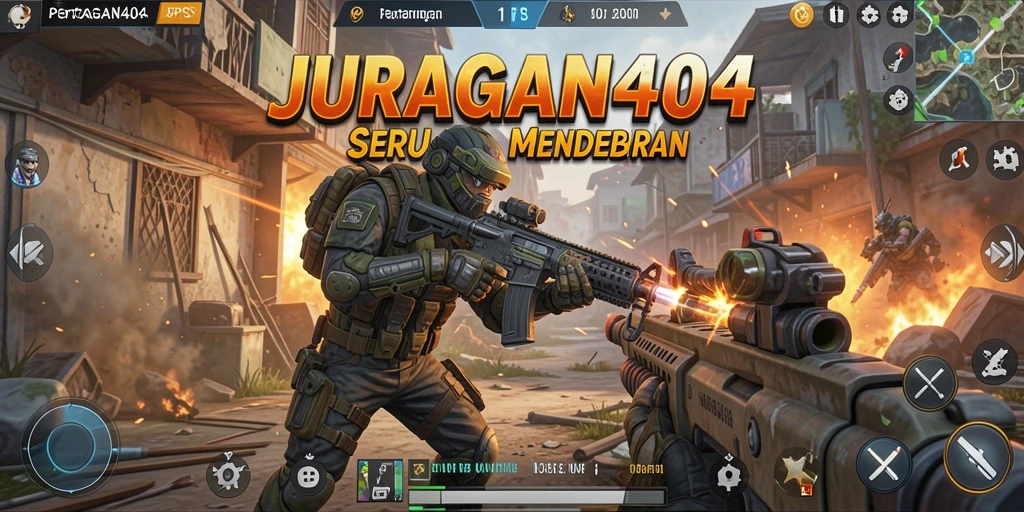 Tampilan gameplay seru dari JURAGAN404 dalam aksi FPS.