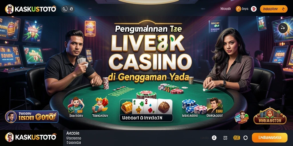 Tampilan gameplay KASKUSTOTO dengan dealer langsung menghadirkan suasana kasino nyata.