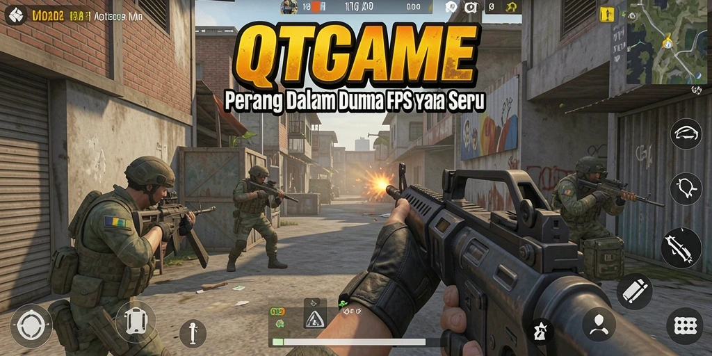 Gameplay seru QTGAME dengan pertempuran yang intens.