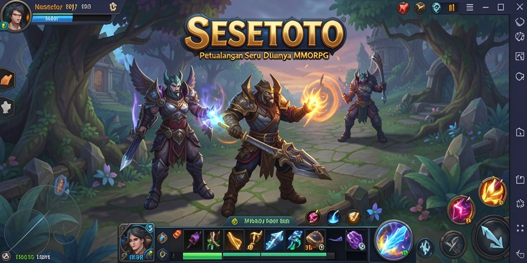 Screenshot gameplay SESETOTO yang menampilkan pertempuran mendebarkan dalam dunia MMORPG.