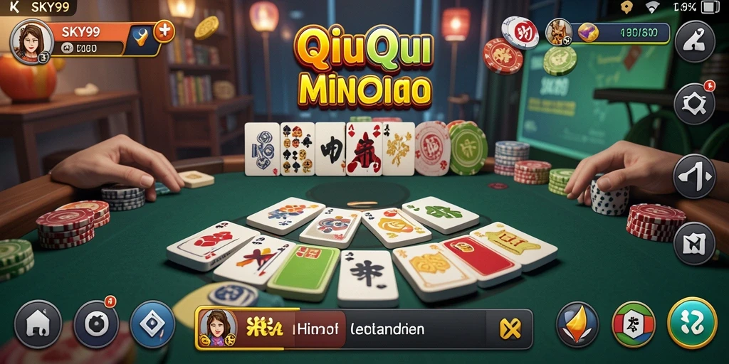 Tampilan gameplay seru dari SKY99 dalam bermain QiuQiu.