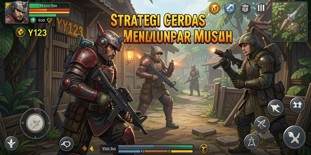 Tangkapan layar gameplay YY123 menampilkan pertempuran strategi yang seru.